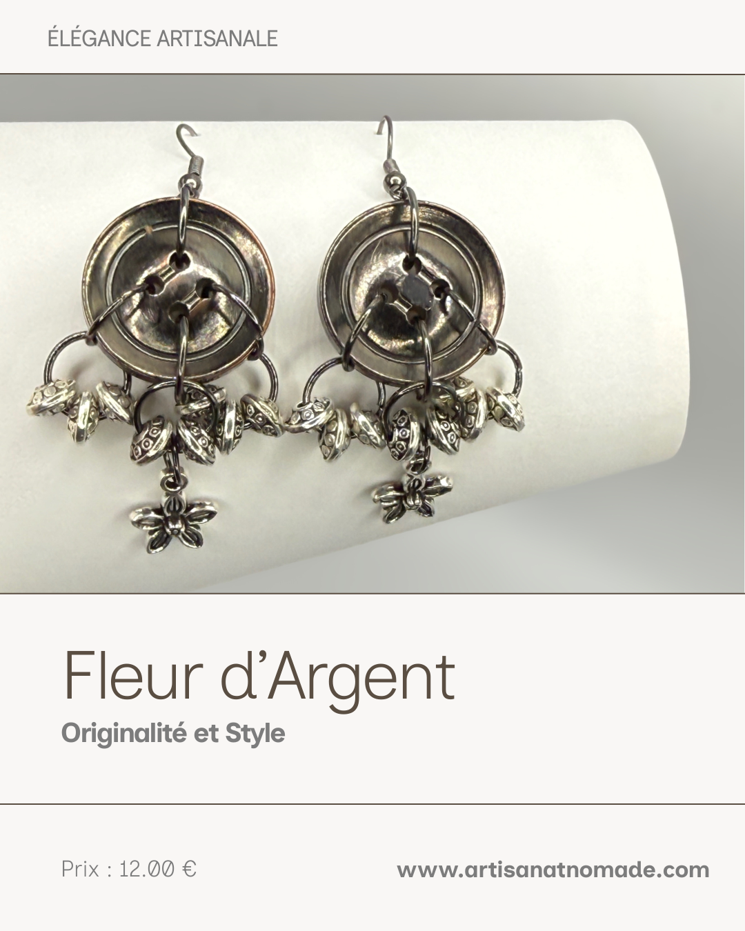 Boutons « Fleur d’argent » - Upcycling
