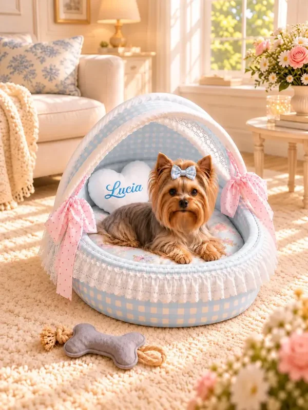 Cuccia morbida e colorata per cani