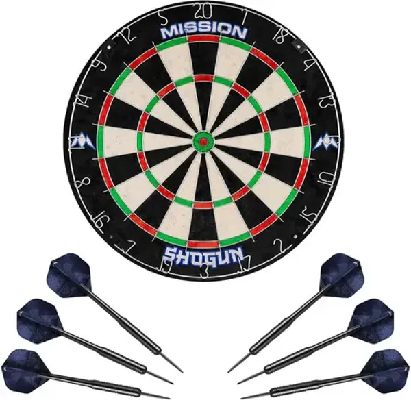 Jeu de fléchettes Mission Shogun - Cible en fil de fer rond avec 2 jeux de fléchettes