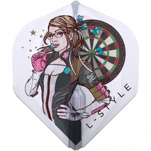 L-Style - EZ L-Flights - Bague Champagne intégrée - L1EZ - Fallon Sherrock v4 - Super - Blanc transparent