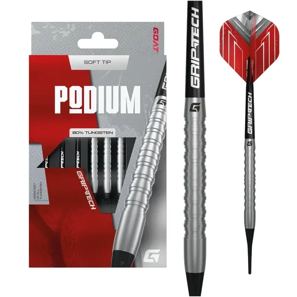 Goat Podium Darts - Pointe souple - 80 % tungstène - argent - 18 g