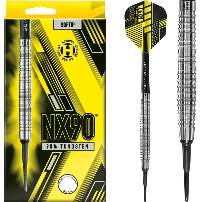 Fléchetts Harrows NX90 Darts - Pointe souple - Annelée 18g