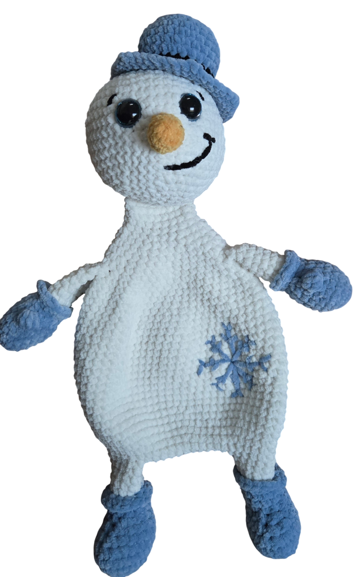 Haakpatroon knuffeldoekje Frosty sneeuwpop