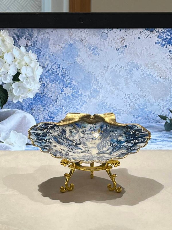 Blue & White Shell Trinket Dish