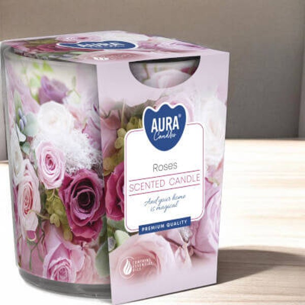 Rose scented candle