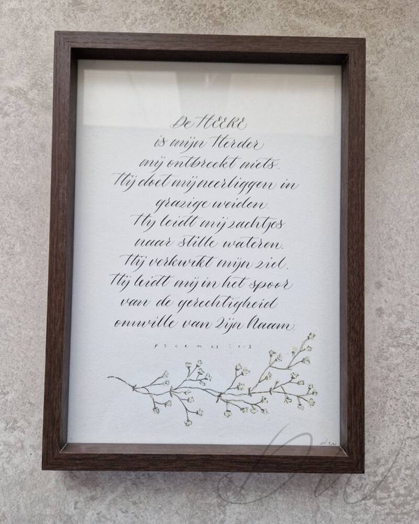 Kalligrafie A4 De HEERE is mijn herder