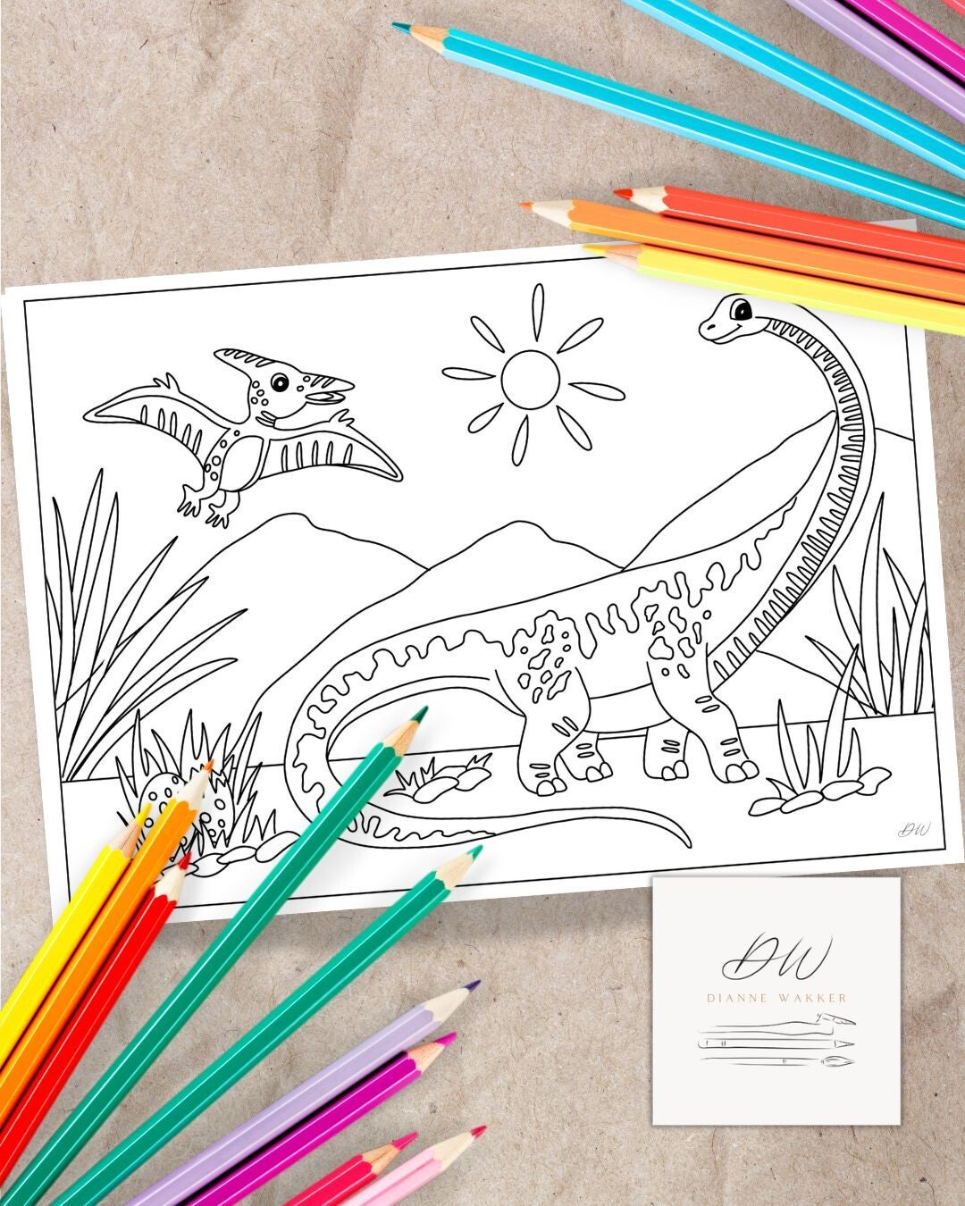 Kleurplaat dino