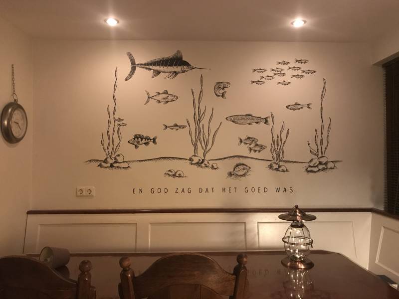 muurschildering muurtekening wallmural mural tekening schildering