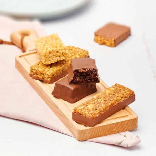 Variatie crunchy repen, verpakt per 7