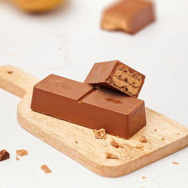 Snack Melk chocolade chunk peer, verpakt per 5