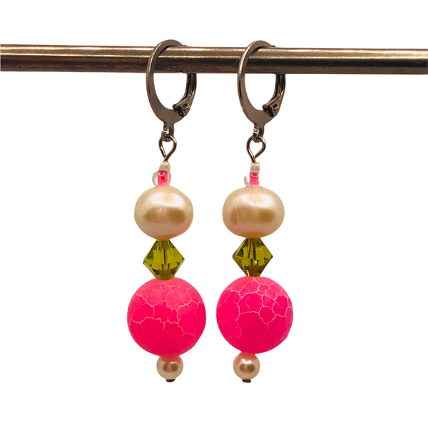 Oorbellen "pearl on top"
