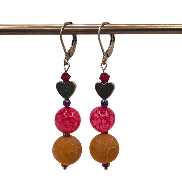 Oorbellen "agate crush"