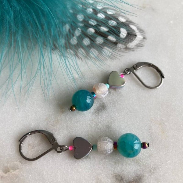 Oorbellen "white sea"