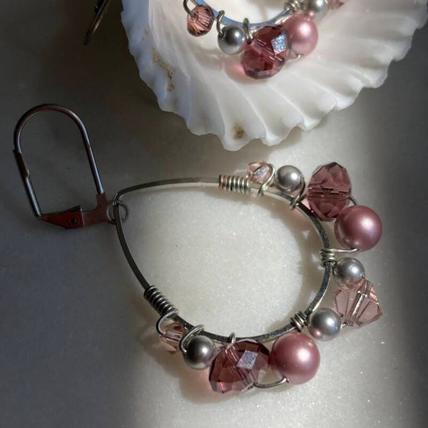 Oorbellen "ment to be mauve"