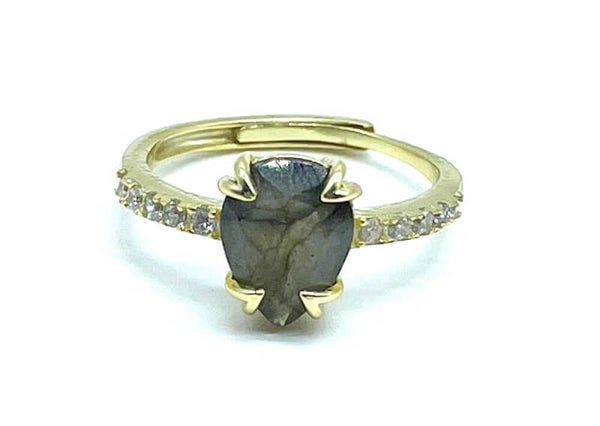 BAGUE ARGENT 925 LABRADORITE GOUTTE
