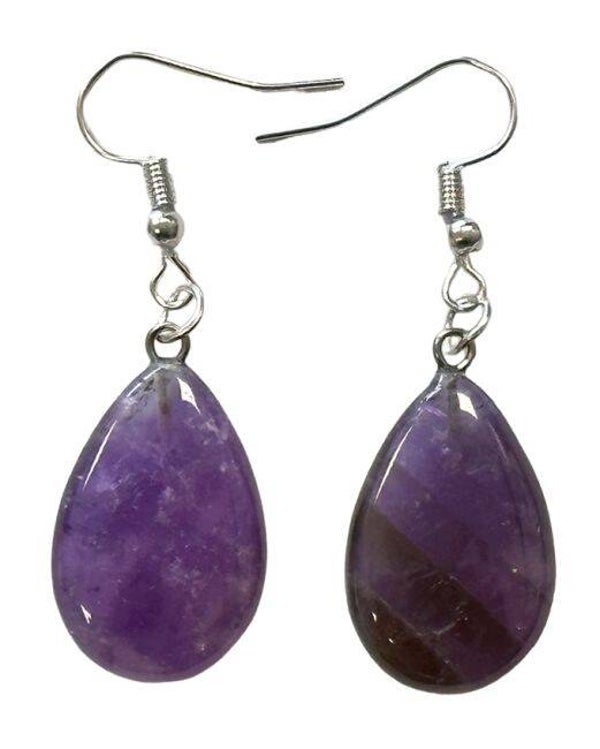 BOUCLES D OREILLES GOUTTE AMETHYSTE