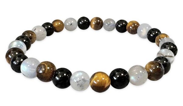 BRACELET LABRADORITE OEIL DE TIGRE TOURMALINE