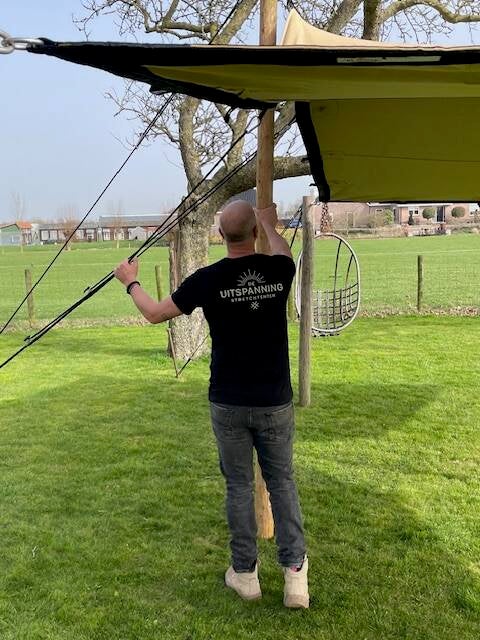 Stretchtent op- en afbouw