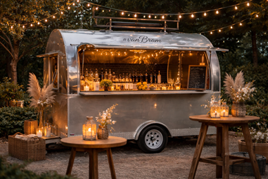 Airstream verkoopwagen ingericht als cocktailbar