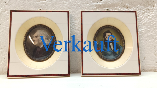 Paar Miniatur Malerei signiert Lupenmalerei