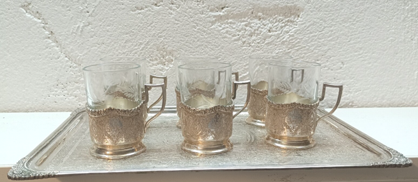 Persische Teeset Silber 84 (875) 938 g Isfahan Silber 875