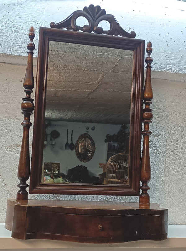 Antiker Schminktisch Frisiertisch Tischspiegel Holz