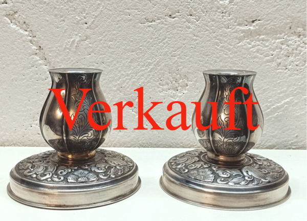 Antik Dänemark Silber Plate Jugendstil Tulpe Kerzenständer Denmark