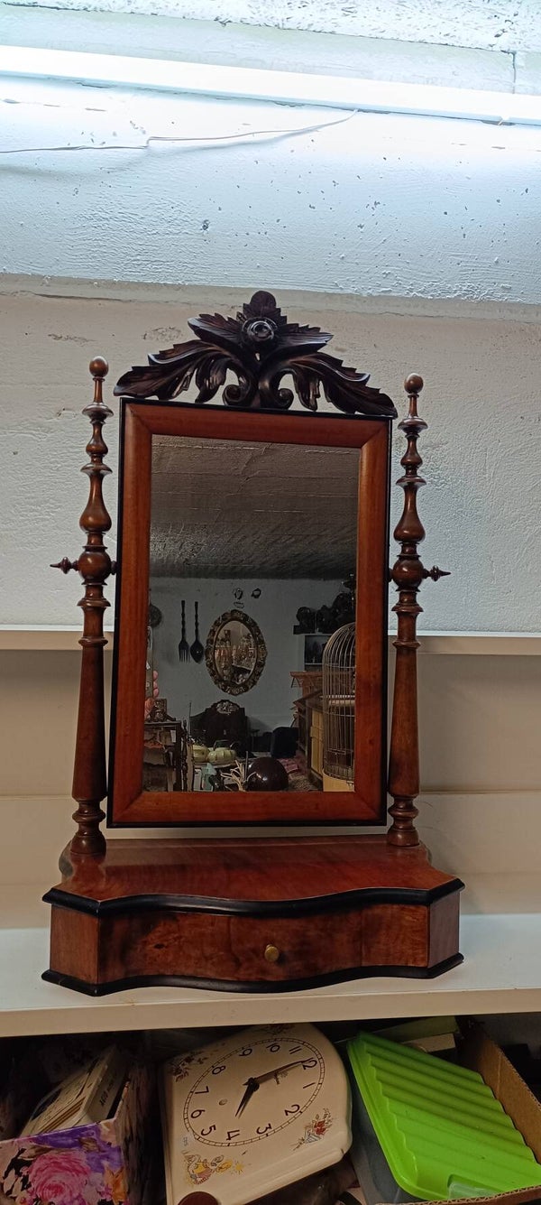 Antiker Schminktisch Frisiertisch Tischspiegel Holz