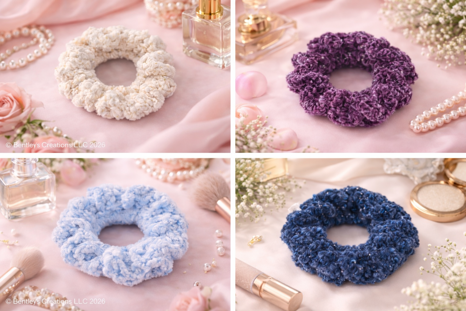 Velour Bloom Scrunchie