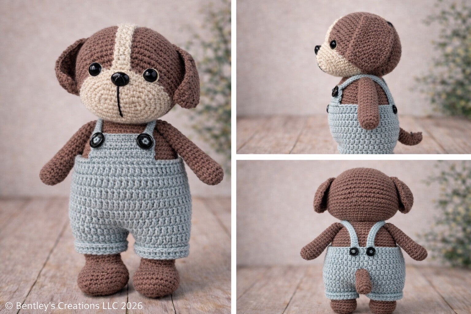 Puppy with overalls