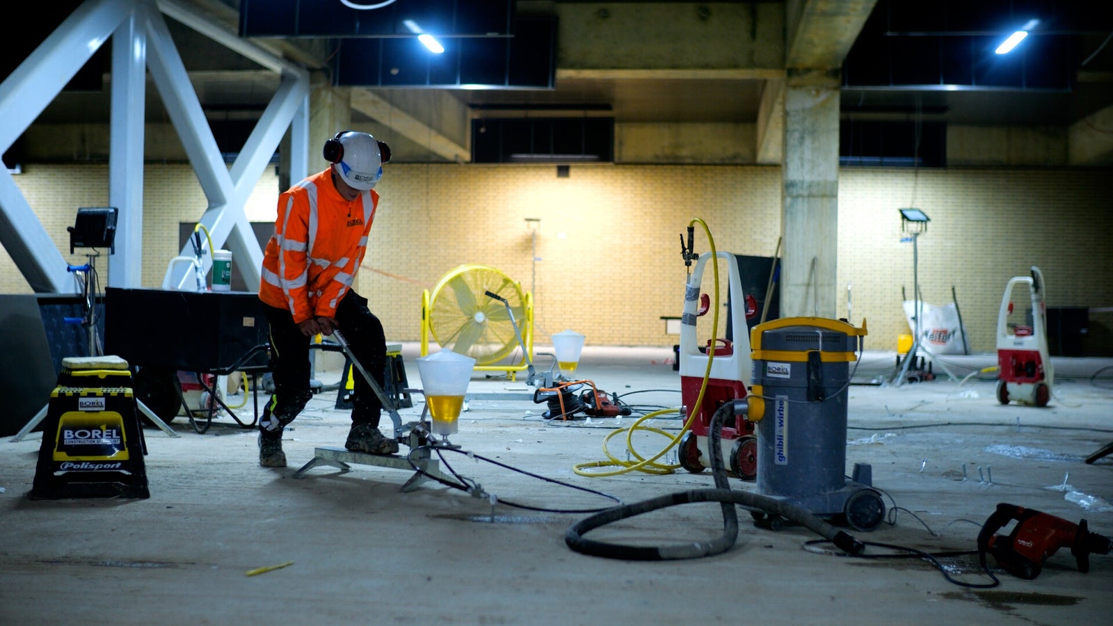BORÈL at work on a construction site