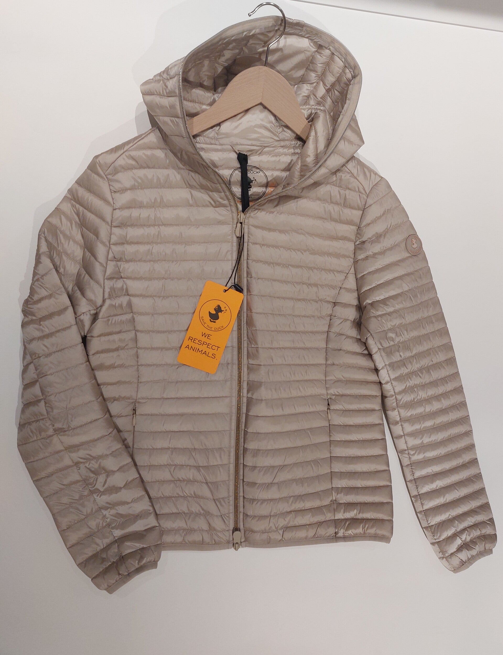 Donsjasje beige met kap - Save The Duck