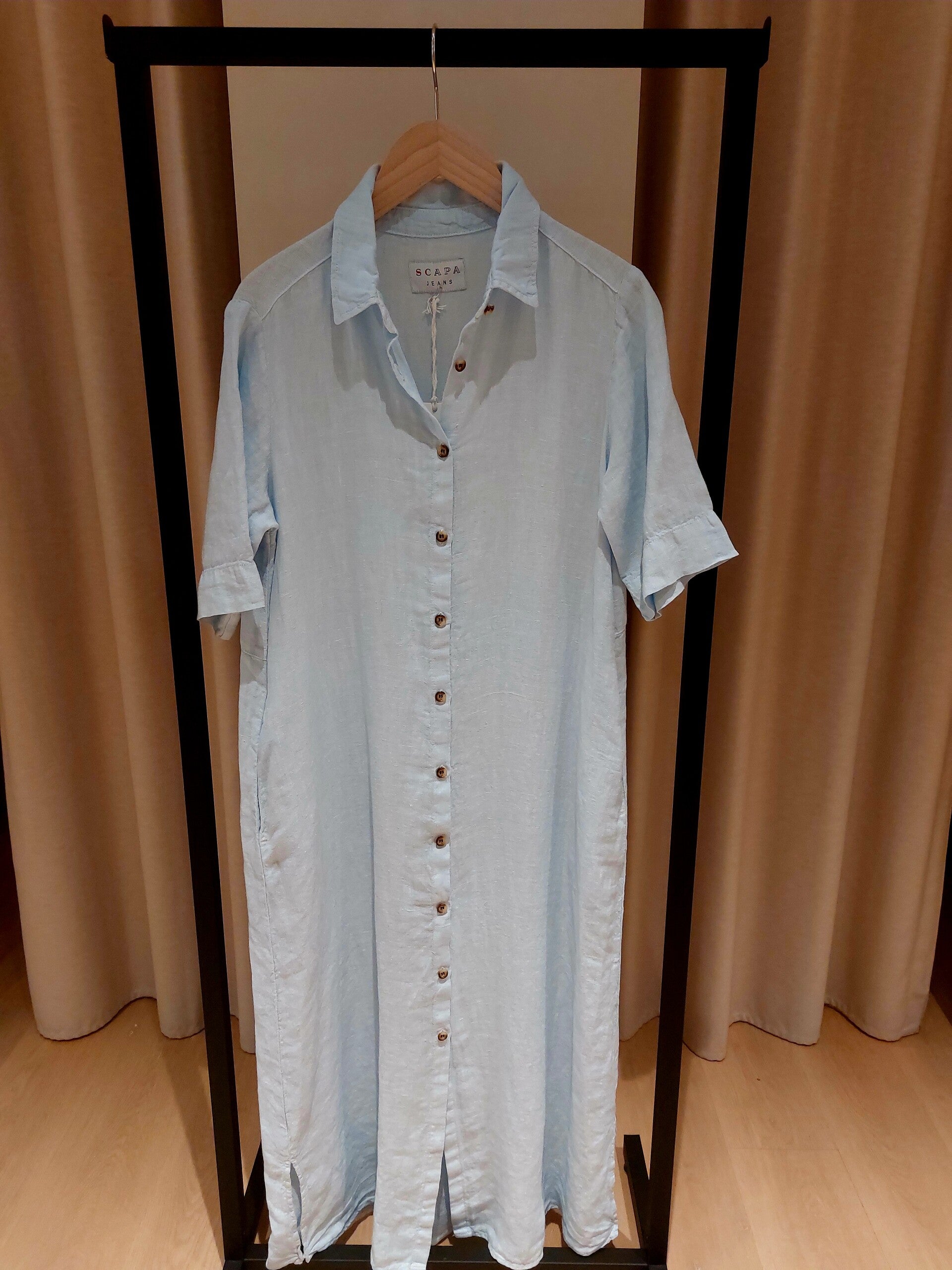 Kleed arwin lang Light blue linnen - Scapa