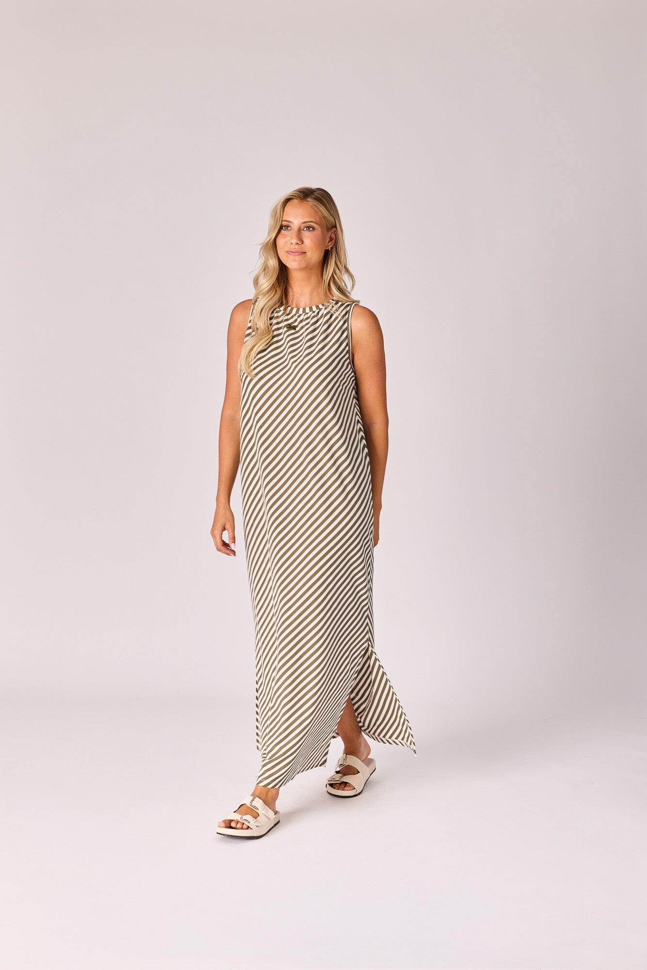 Bain de soleil kaki wit lang  Adele - Lalotti