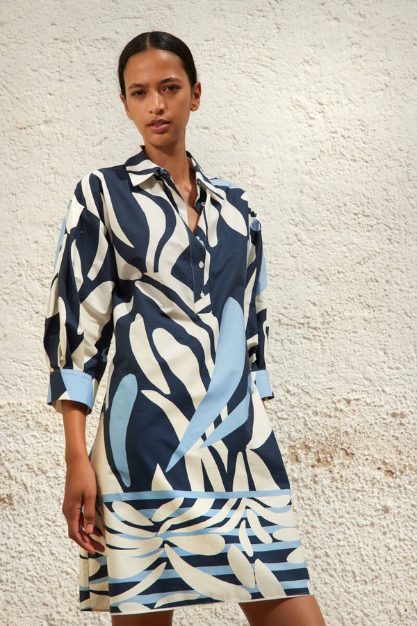 Kleed print A2057KD Nicia marine - Atmos