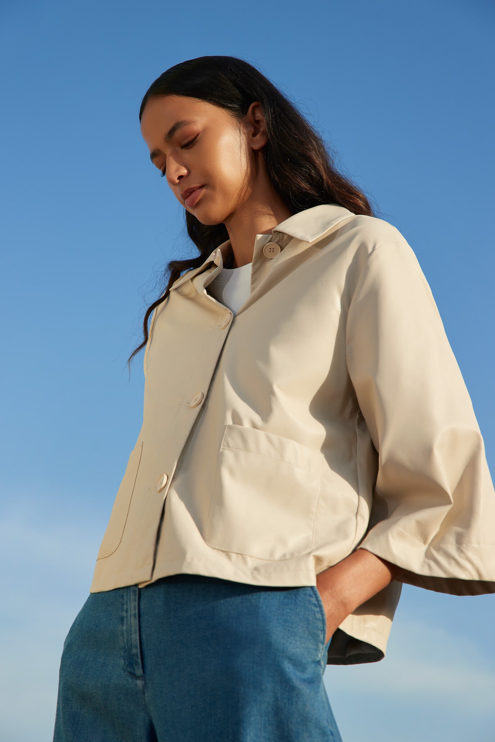 Vestje greige ecoleder A1884VT/X  Tias - Atmos