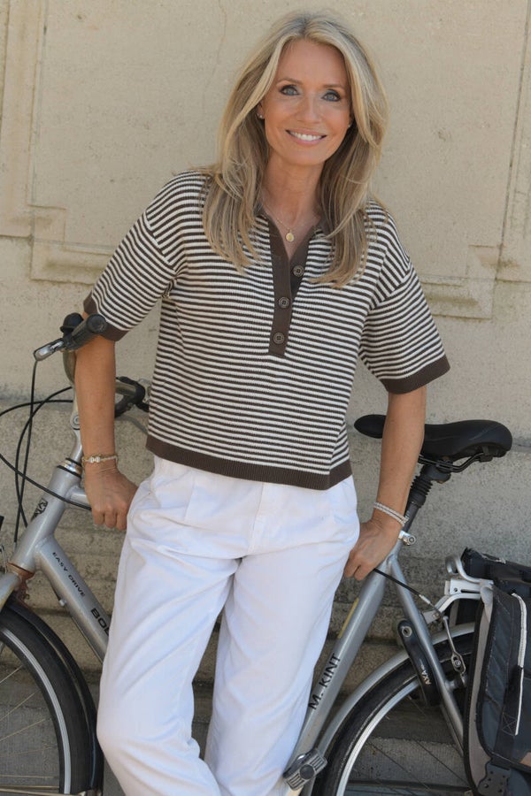 Polo bruin wit streep - Margittes