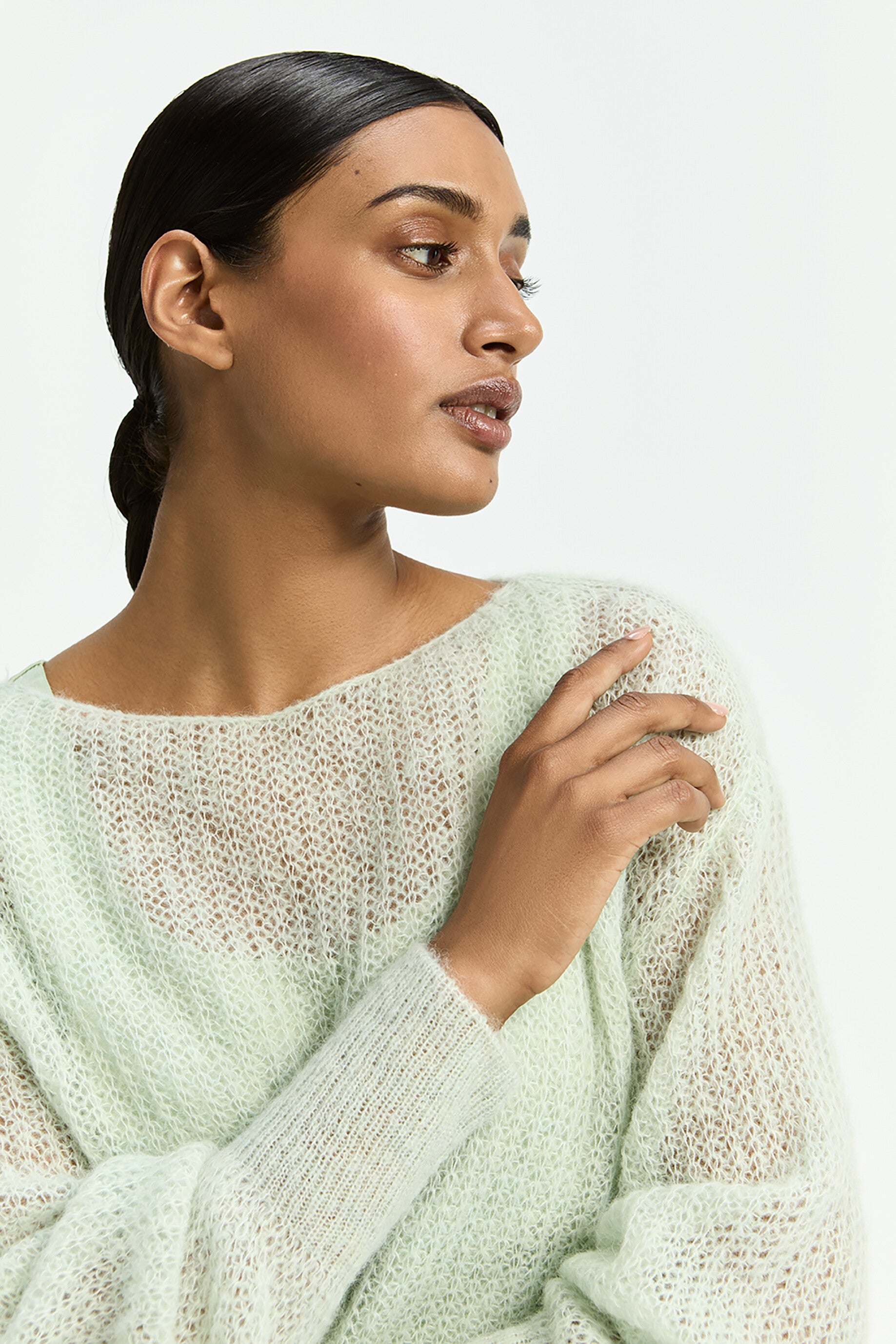 Pull fresh green Belmare alpacawol - Xandres