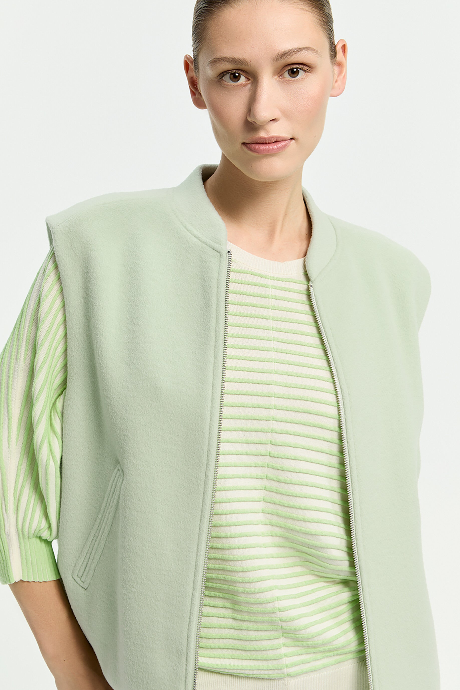 Vestje zonder mouwen met rits lichtgroen - Xandres