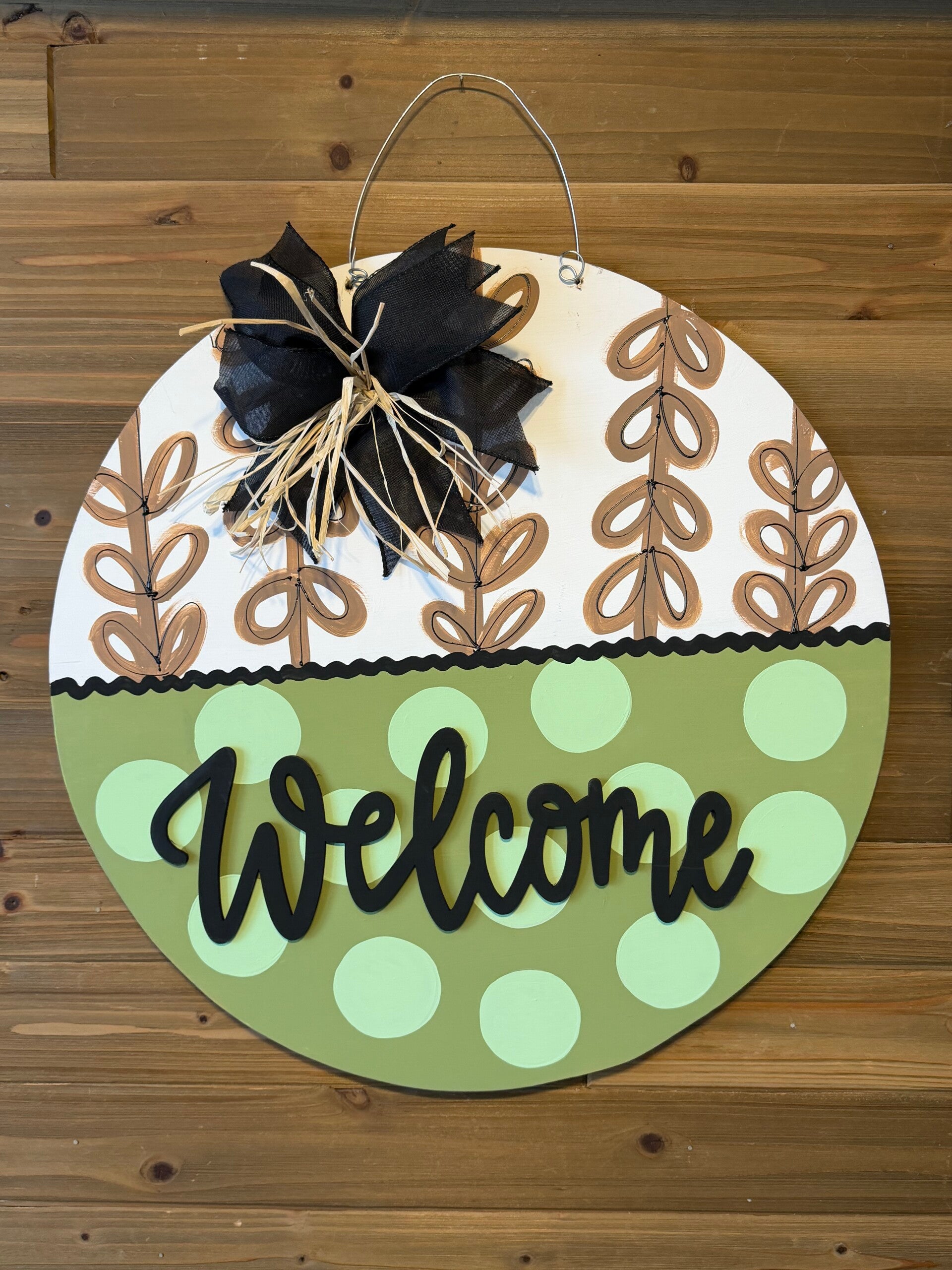 Green Polka Dot Welcome