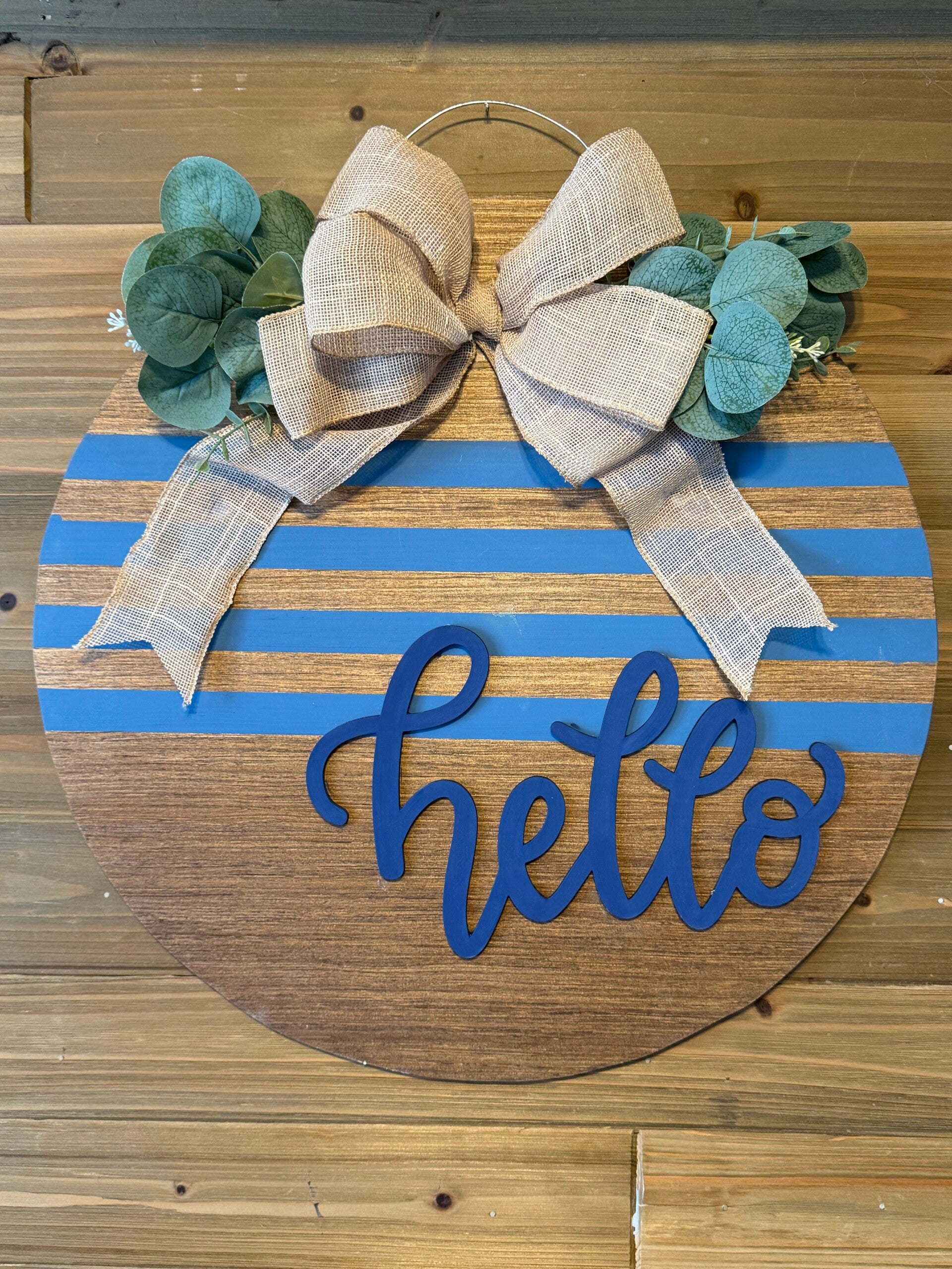 Blue Striped Hello