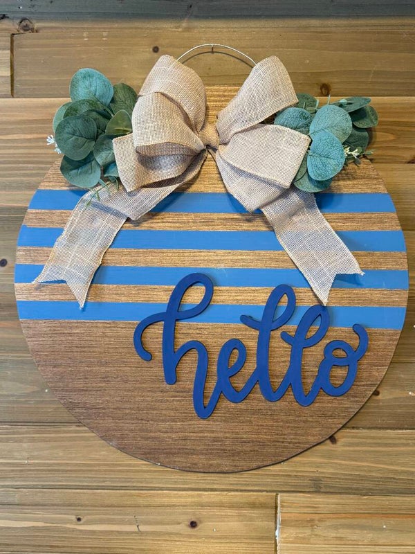 Blue Striped Hello
