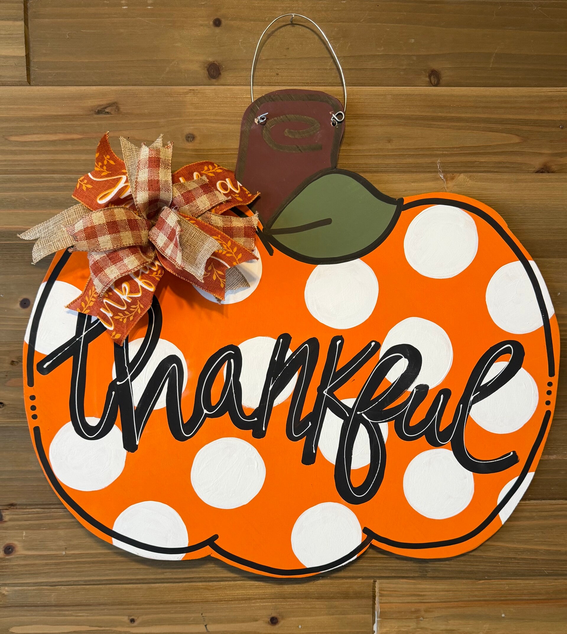 Polka Dot Thankful Pumpkin