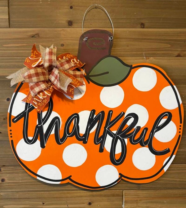 Polka Dot Thankful Pumpkin