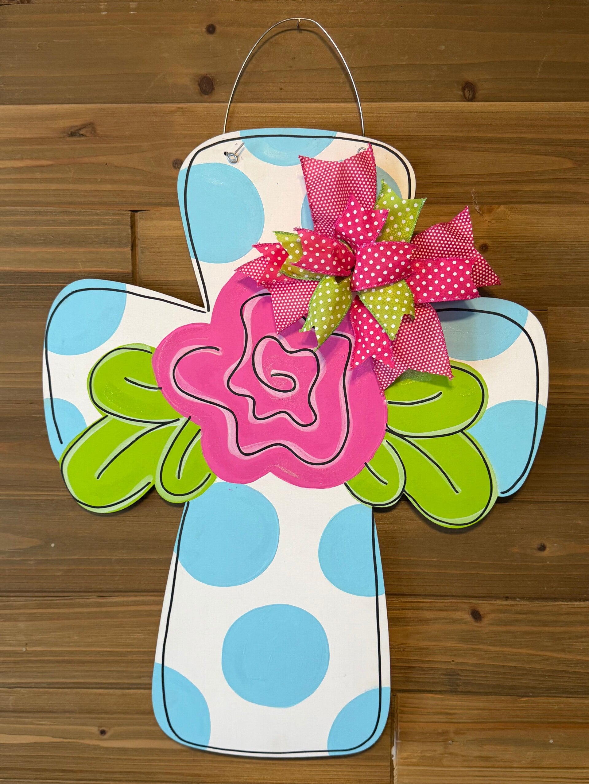 Blue Polka Dot Cross