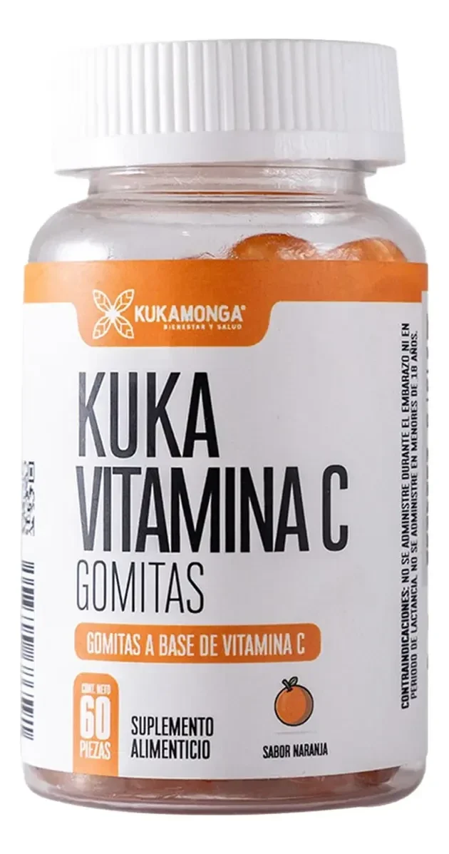 Kuka Vitamin C Gummies | 60 Caplets | 30 Days | Orange Flavor