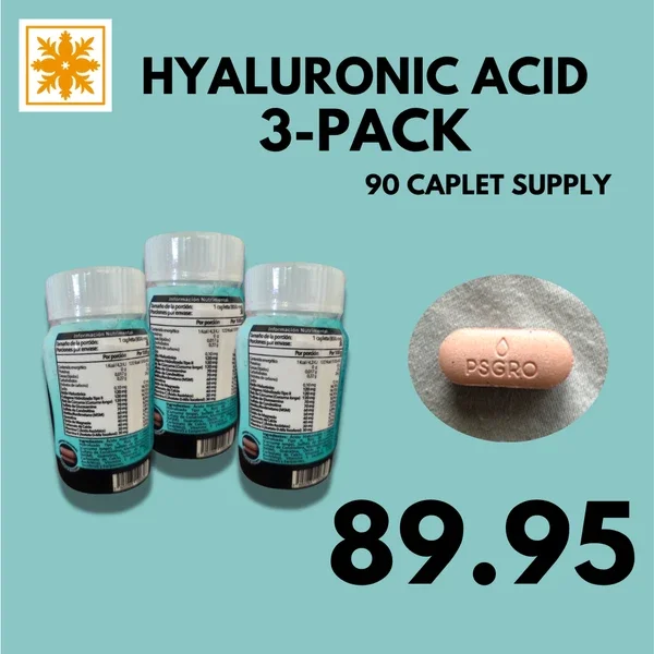 Hyaluronic Acid Supplement 3-Pack | 90 Caplets