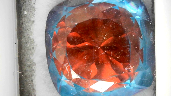 Rare Blue topaz, red topaz intertwine together