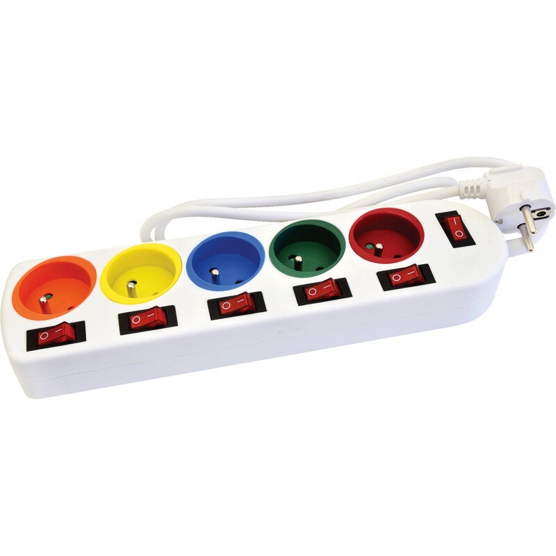 Multiprises Sono 5 prises - 6 Interrupteurs Gefom - R101853