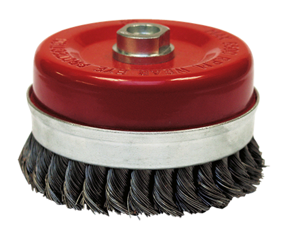 Brosse Conique Ø 80 - M14 - Fil 0.50 Acier Torsade - Leman - R054002